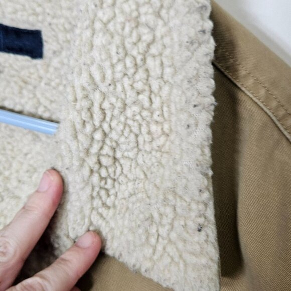 GAP Vintage 2002 XXL Sherpa-Lined Tan Canvas Jacket Button‎ Closure Pockets Barn - Picture 9 of 15